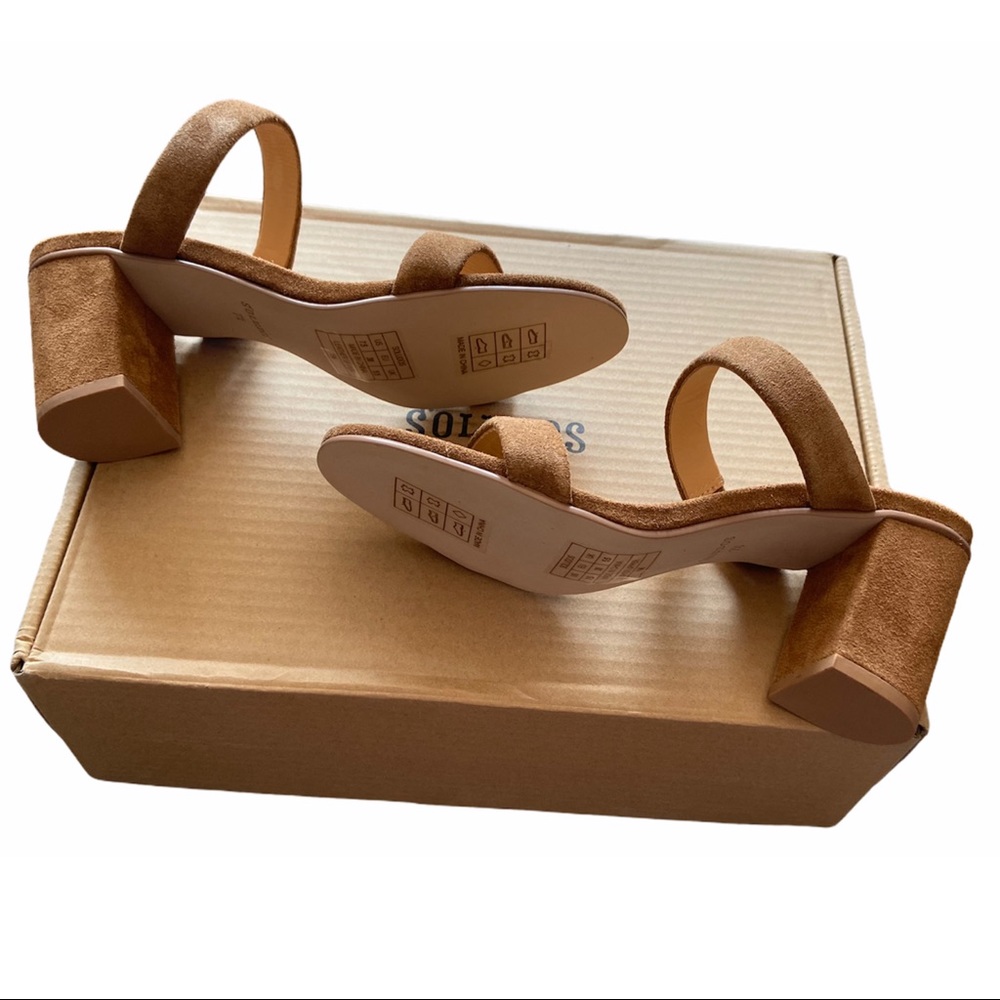 Soludos Ines Heel Walnut Leather Sandals - Picture 3 of 10